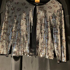 Ruby Road Silver sequin animal print jacket